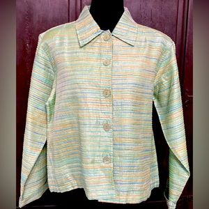 Keren Hart Spring jacket- lime green stripe - Size XL